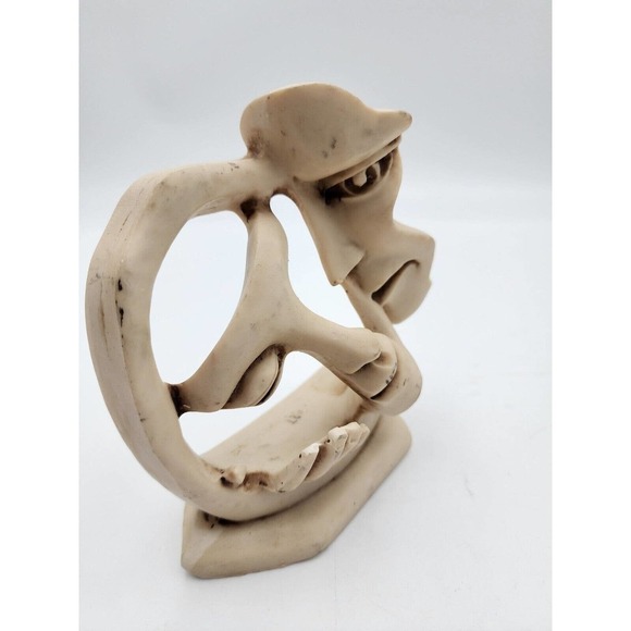 JART Abstract Faces Art Sculpture Loving Kiss Embrace Mexico Vintage Signed - Picture 5 of 14